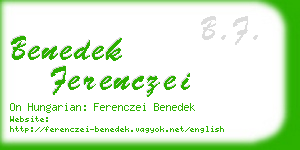 benedek ferenczei business card